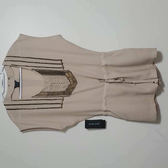 Marciano Women's Size 4 Sleeveless Romper Metal Embellishments Back Slit… - Picture 1 of 7